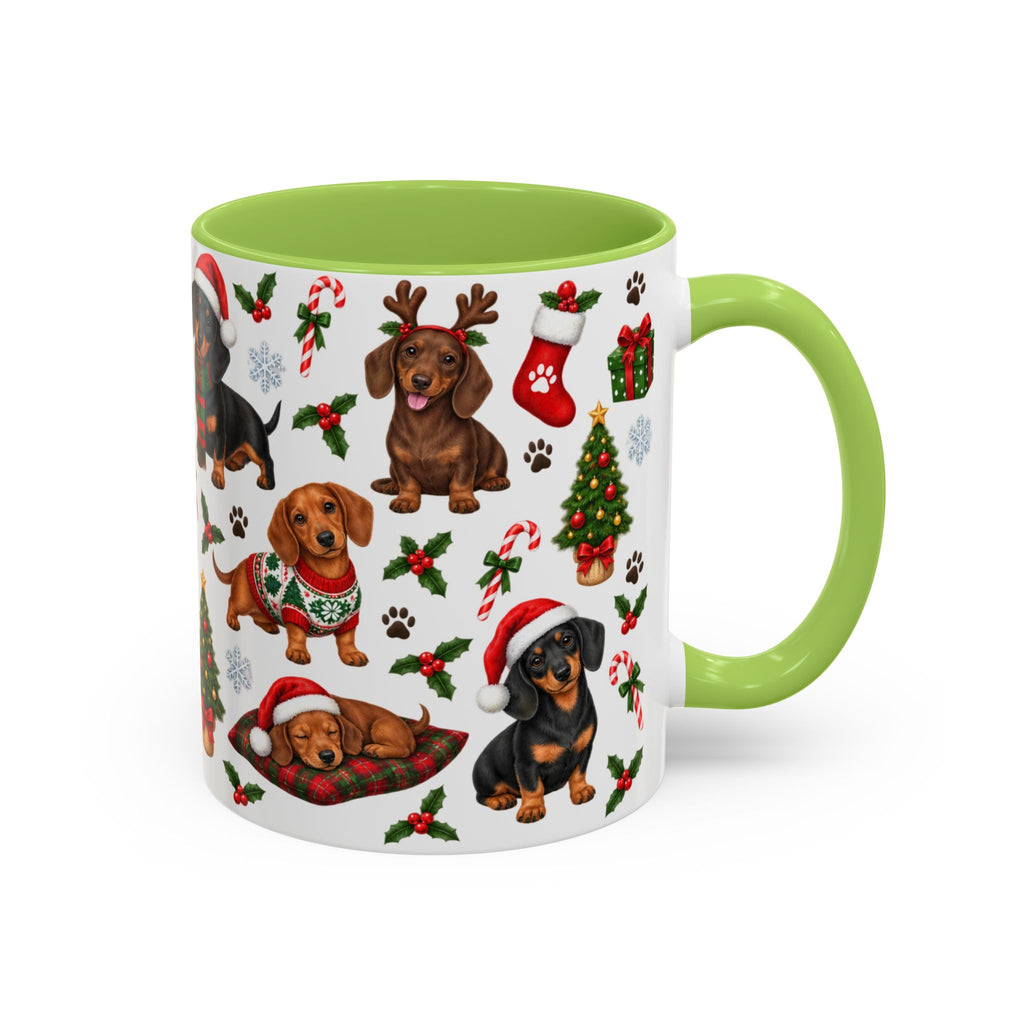 Dachshunds' Festive Christmas Activities Accent Coffee Mug