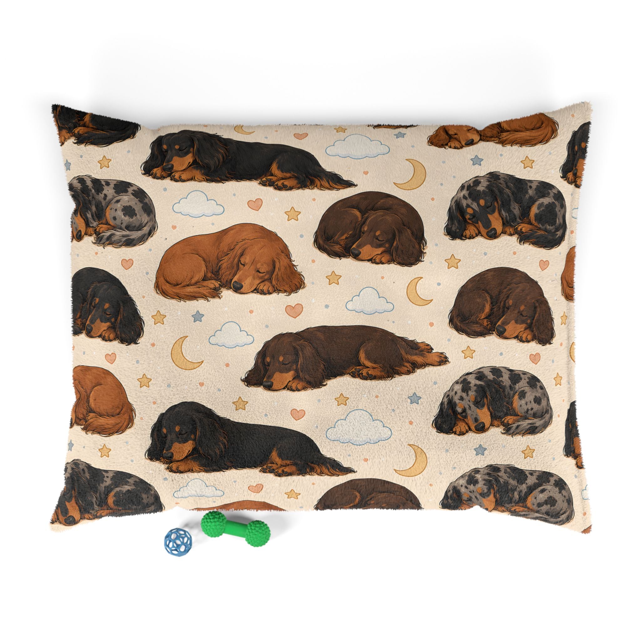 Sleeping Long Hair Dachshunds Dog Bed