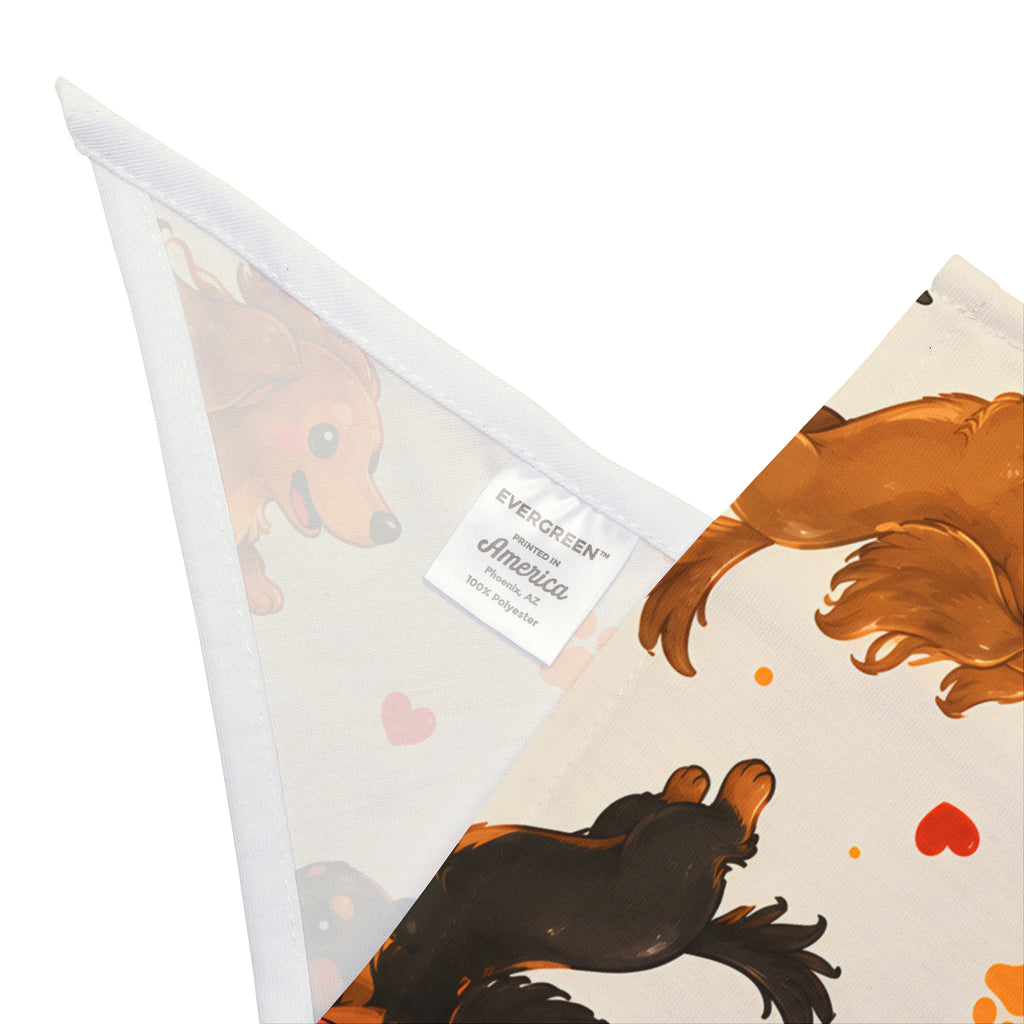Long Hair Dachshunds Running Dog Bandana
