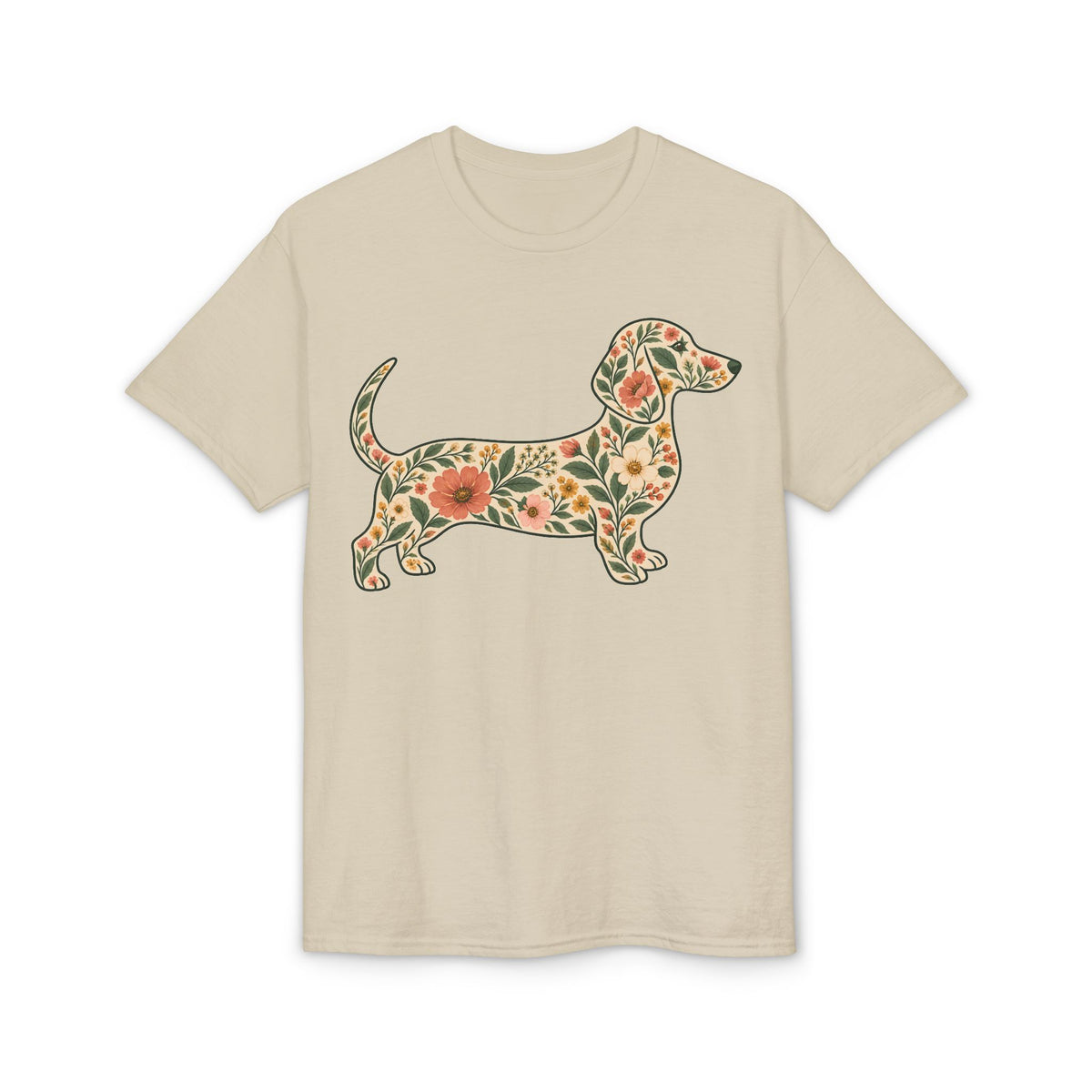 Floral Dachshund Silhouette Women's T-Shirt