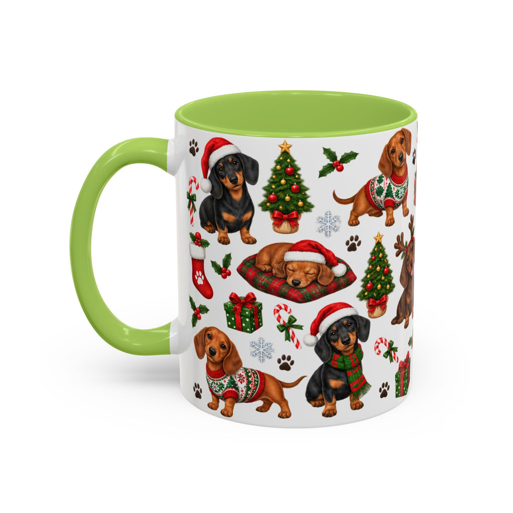 Dachshunds' Festive Christmas Activities Accent Coffee Mug