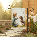 Puppy Bonding Garden Flag