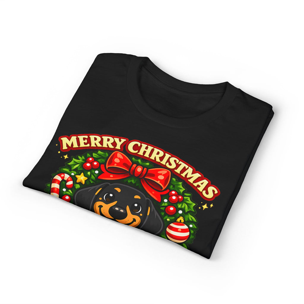 Merry Christmas Dachshund In Wreath T-Shirt