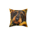 Wire Hair Dachshund Spun Polyester Square Decorative Pillow