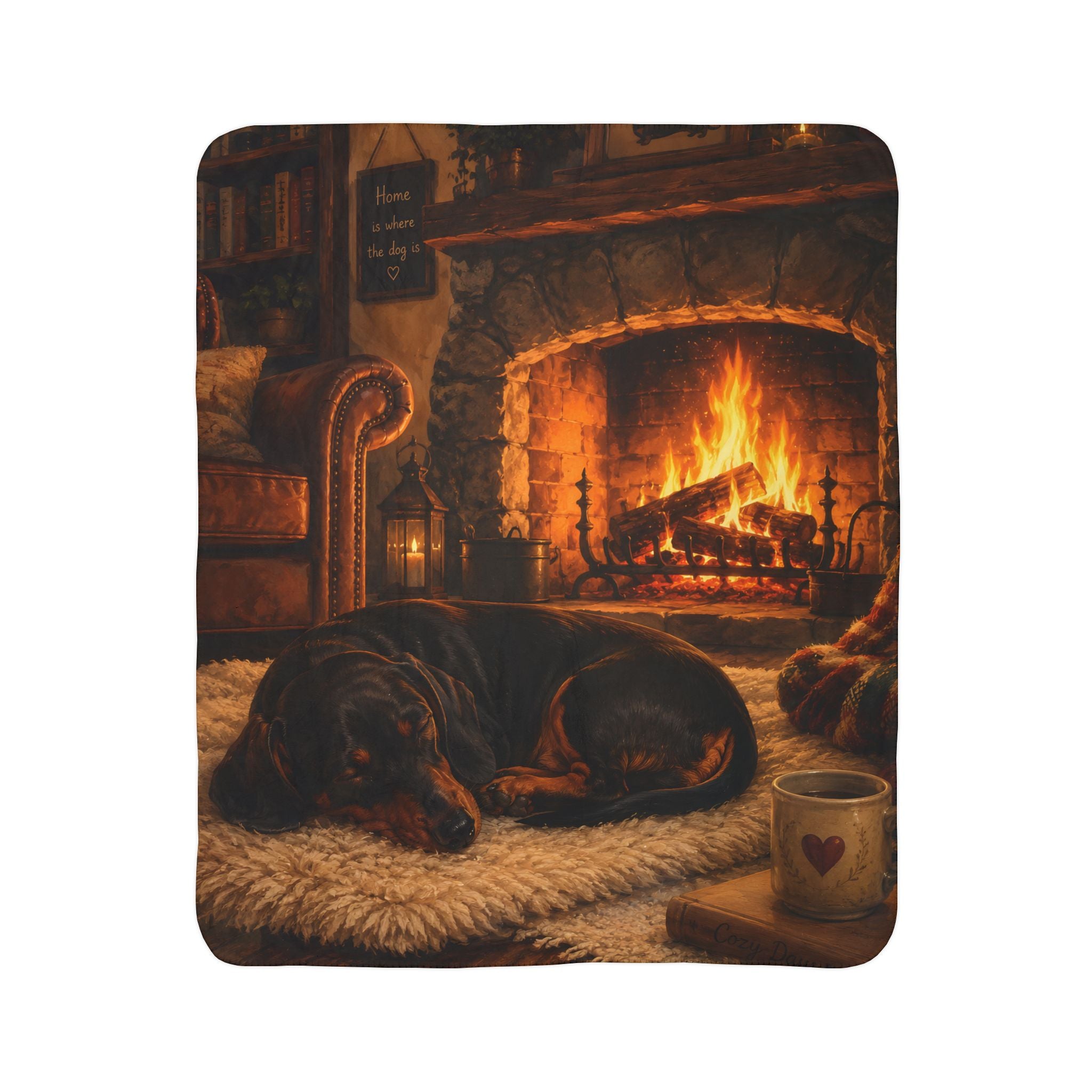 Cozy Fire Fleece Sherpa Blanket