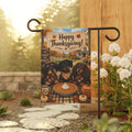 Happy Thanksgiving With Dachshunds & Pumpkin Pie Garden Flag