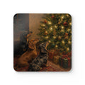 Christmas Tree Admiration Corkwood Coaster Set