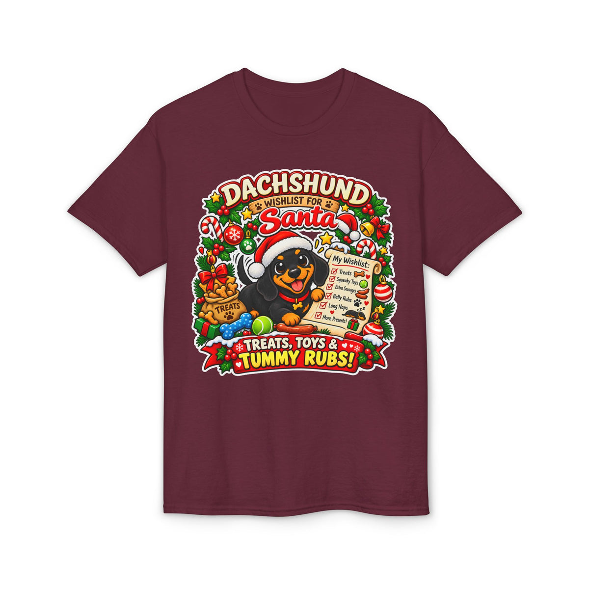 Dachshund Wishlist For Santa T-Shirt