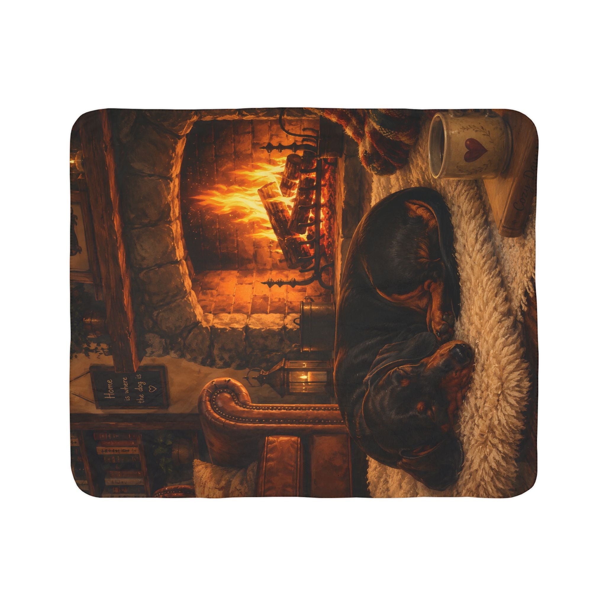 Cozy Fire Fleece Sherpa Blanket