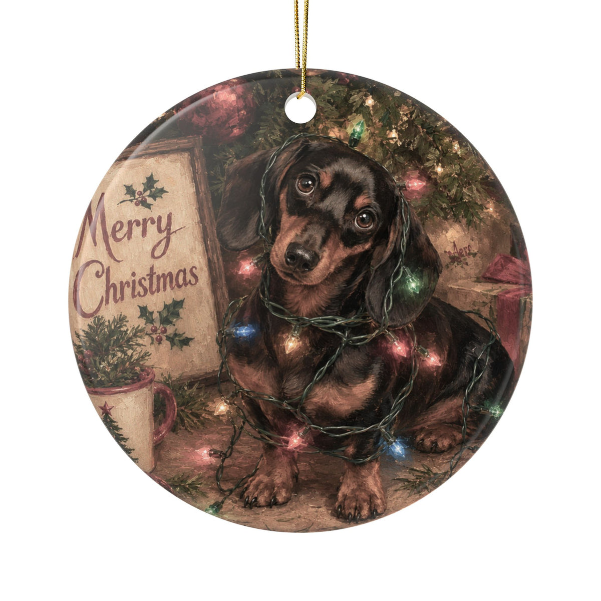 Tangled Mess 2 Sided Ceramic Ornament