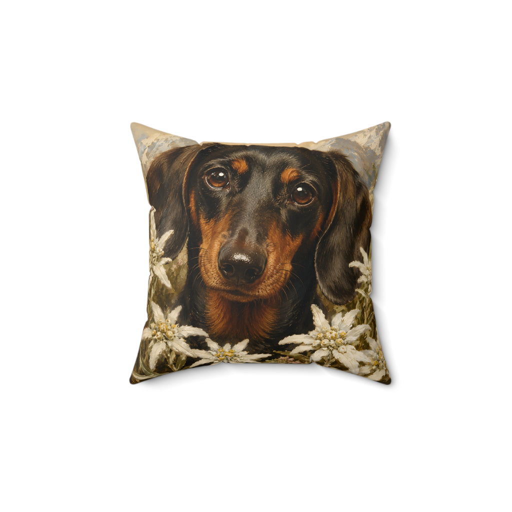 Short Hair Dachshund Spun Polyester Square Decorative Pillow