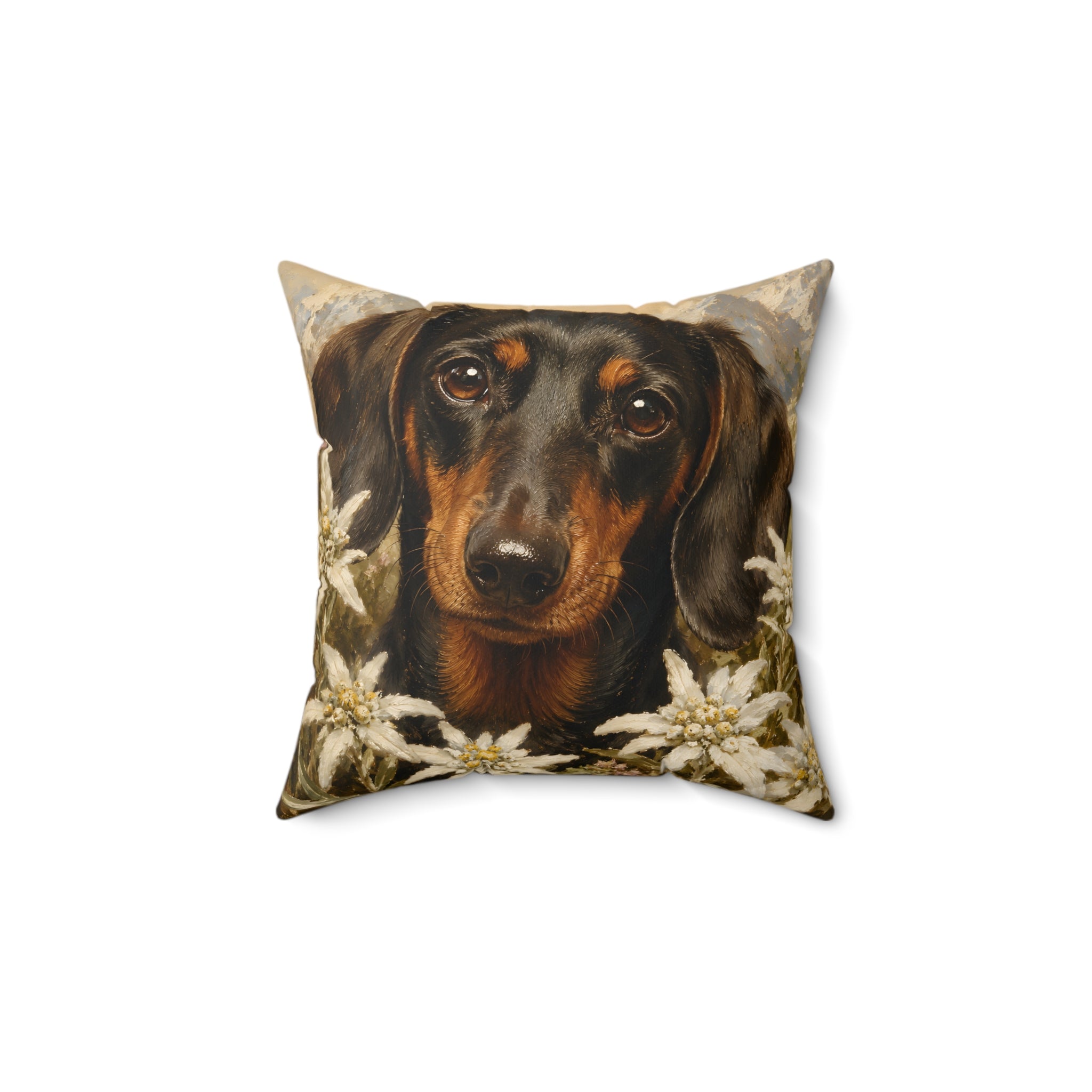 Short Hair Dachshund Spun Polyester Square Decorative Pillow