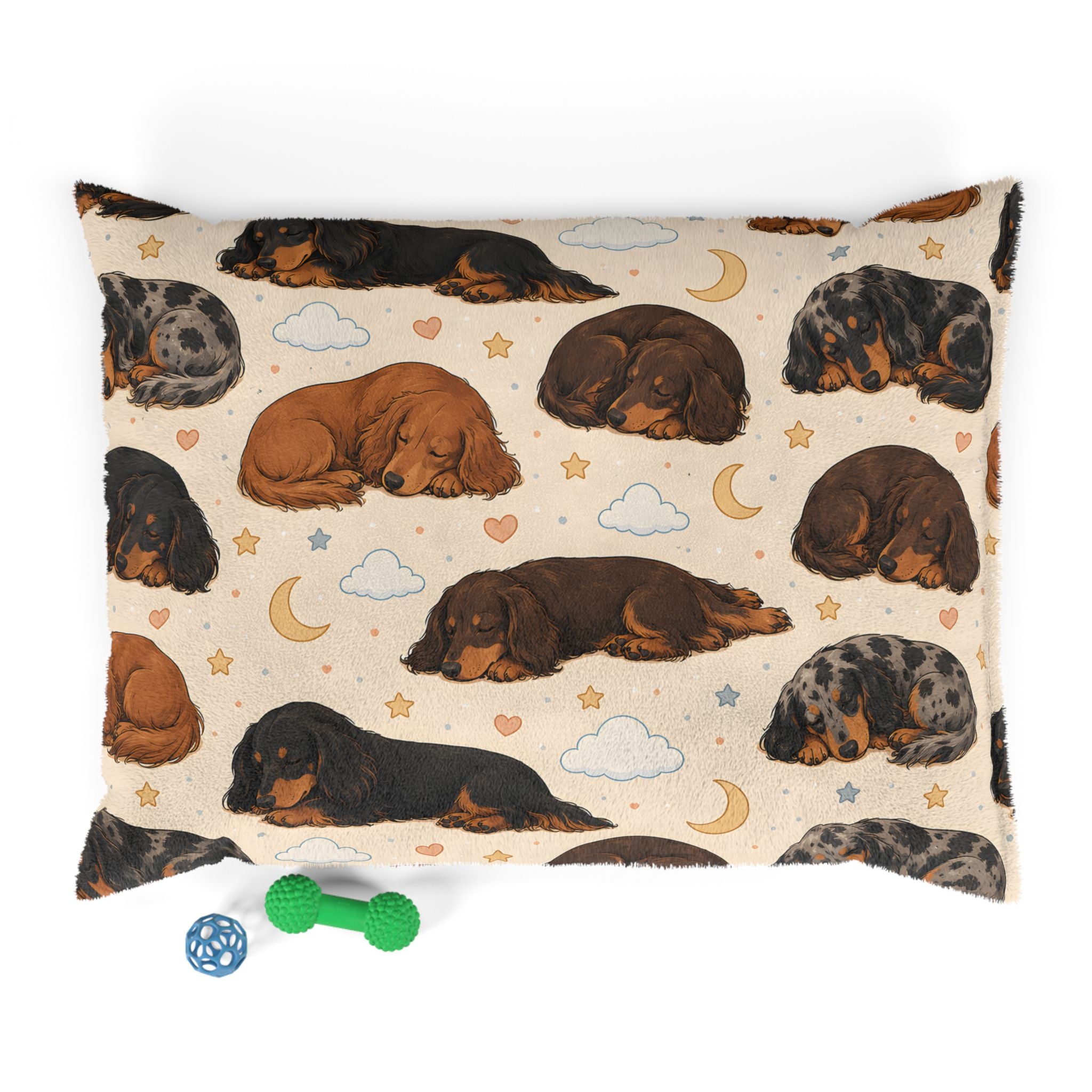 Sleeping Long Hair Dachshunds Dog Bed
