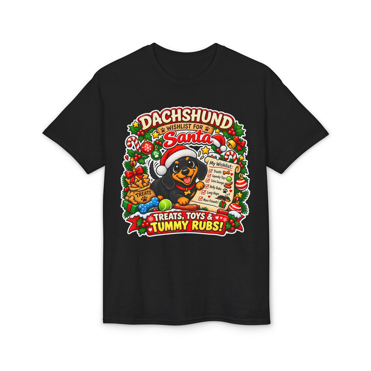 Dachshund Wishlist For Santa T-Shirt