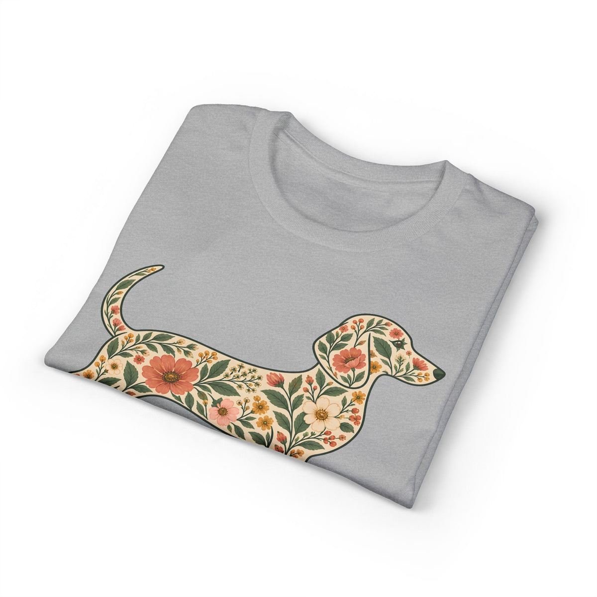 Floral Dachshund Silhouette Women's T-Shirt