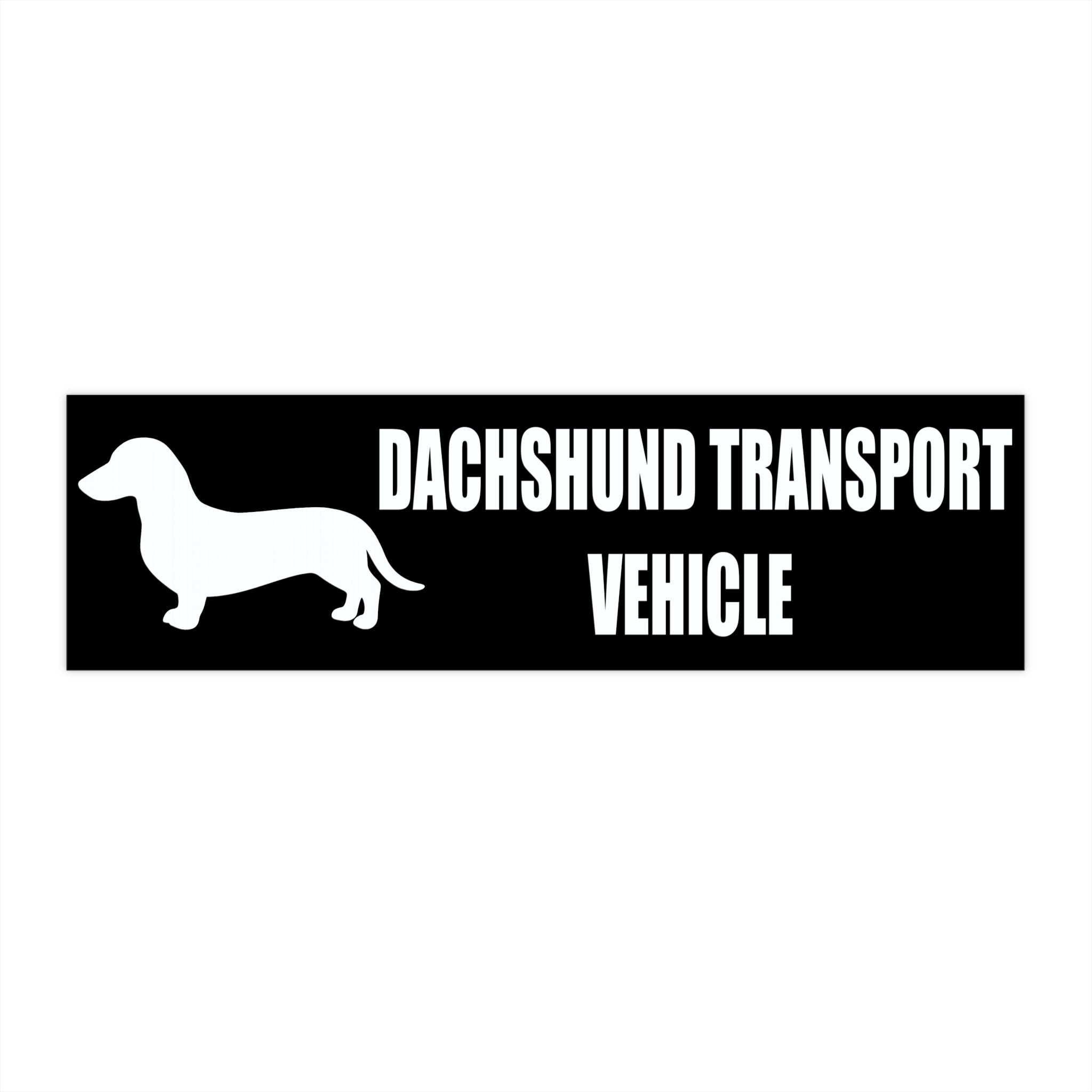 Dachshund Transport Vehicle Black Bumper Sticker