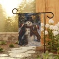 Curious Dachshunds & Snowman Garden Flag