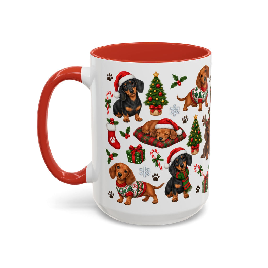 Dachshunds' Festive Christmas Activities Accent Coffee Mug