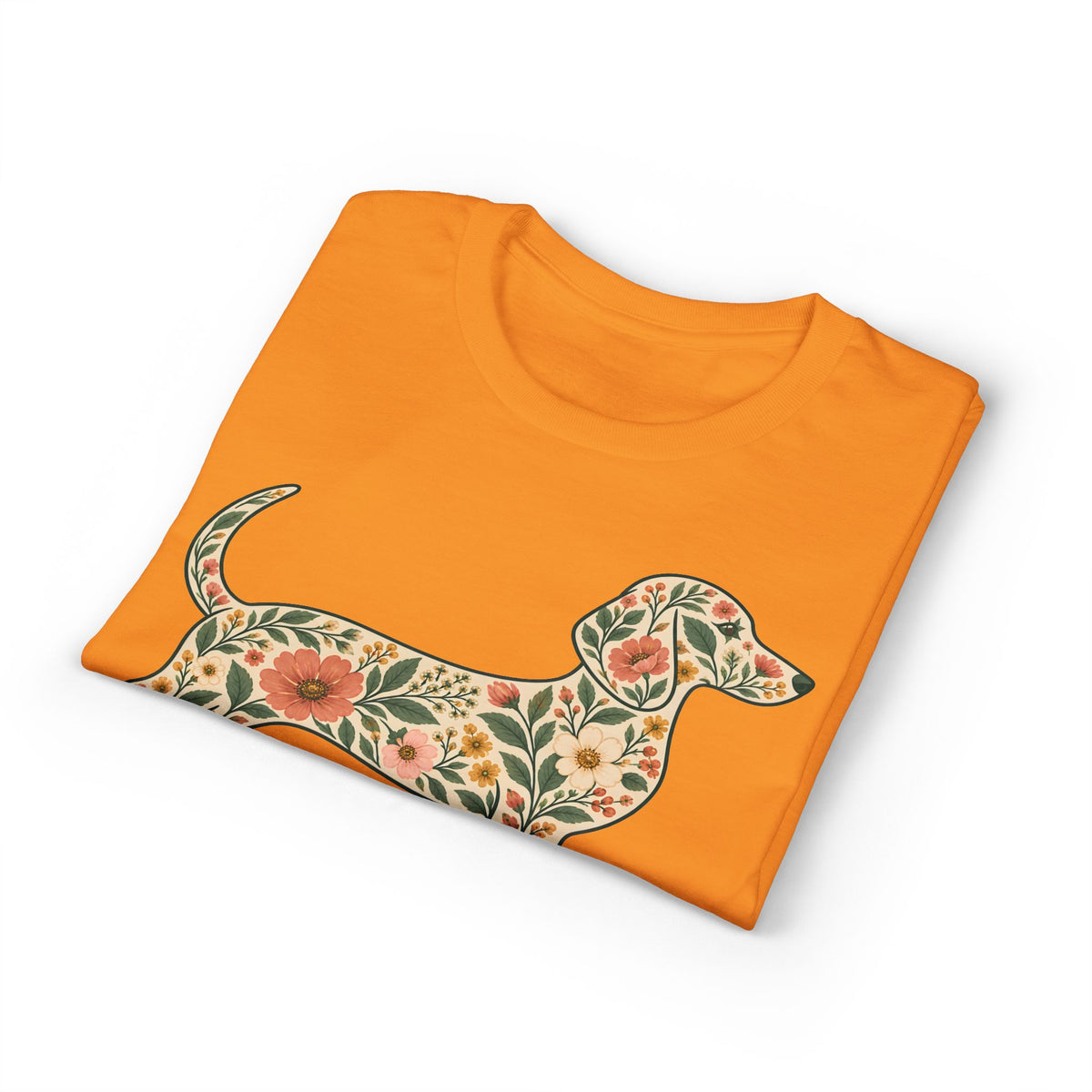 Floral Dachshund Silhouette Women's T-Shirt