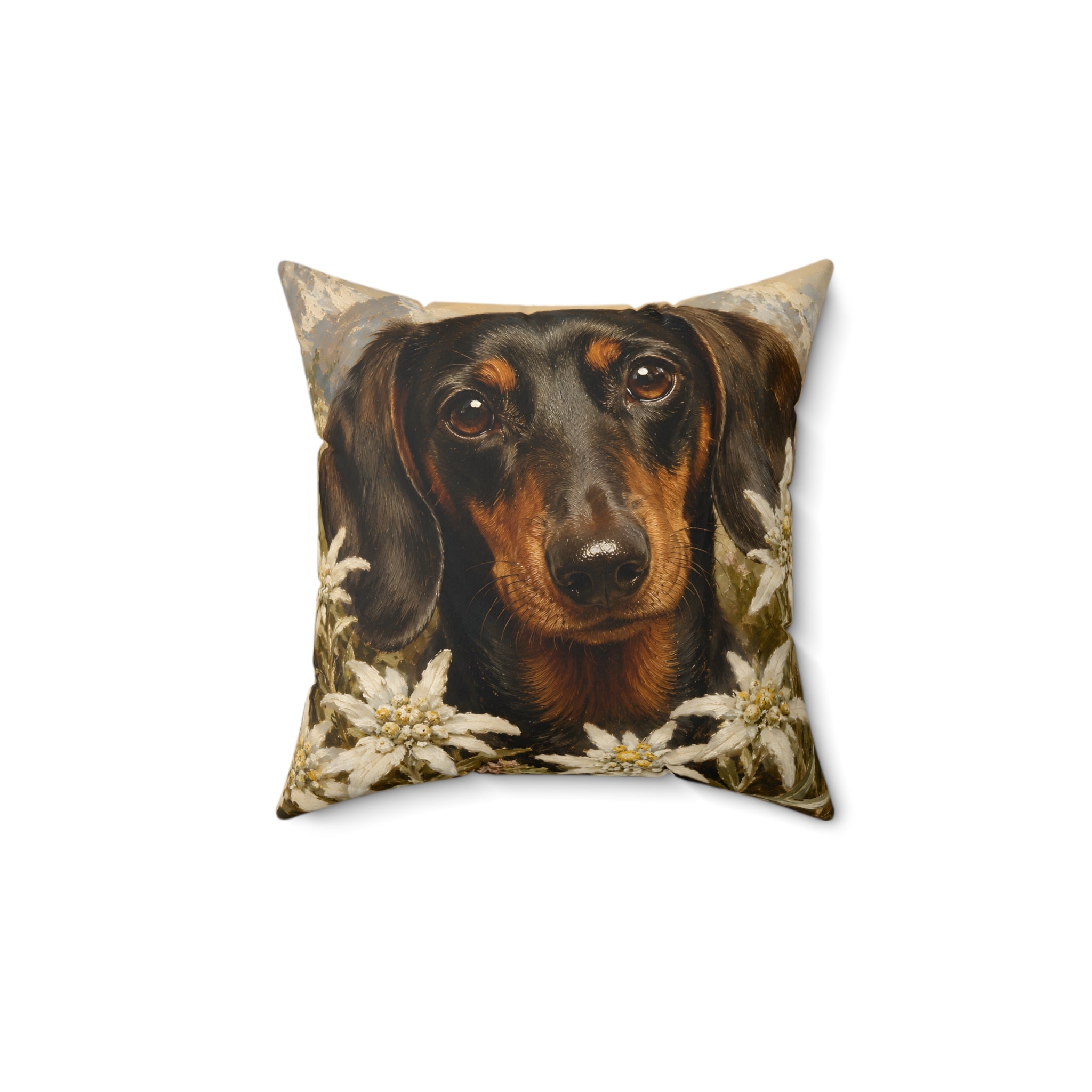 Short Hair Dachshund Spun Polyester Square Decorative Pillow