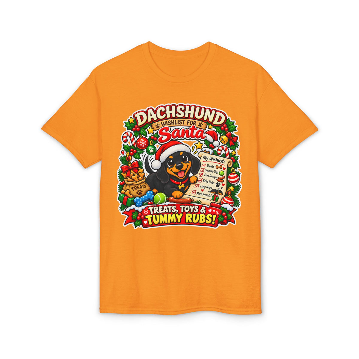 Dachshund Wishlist For Santa T-Shirt