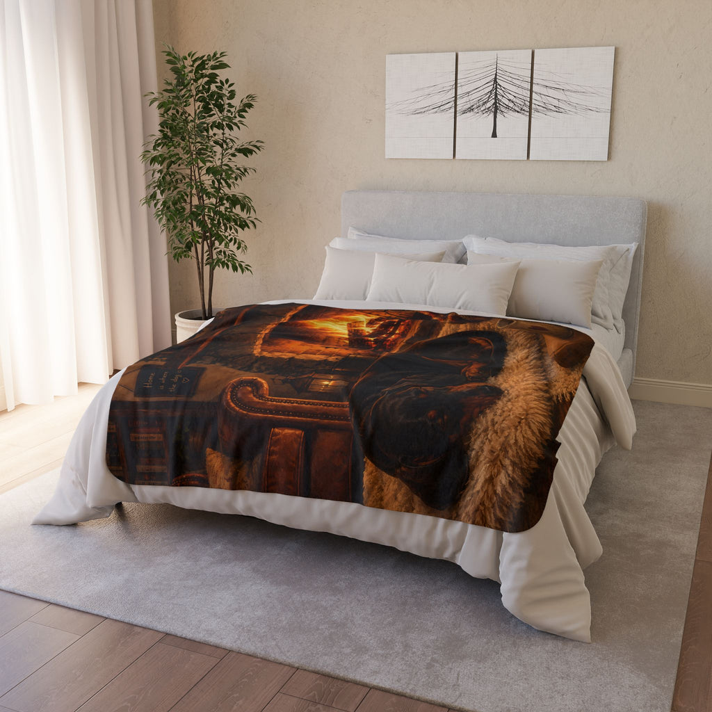 Cozy Fire Fleece Sherpa Blanket
