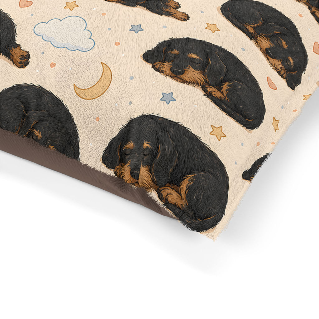 Sleeping Wire Hair Dachshunds Dog Bed