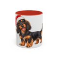 Long Hair Dachshund Santa Hat Accent Coffee Mug