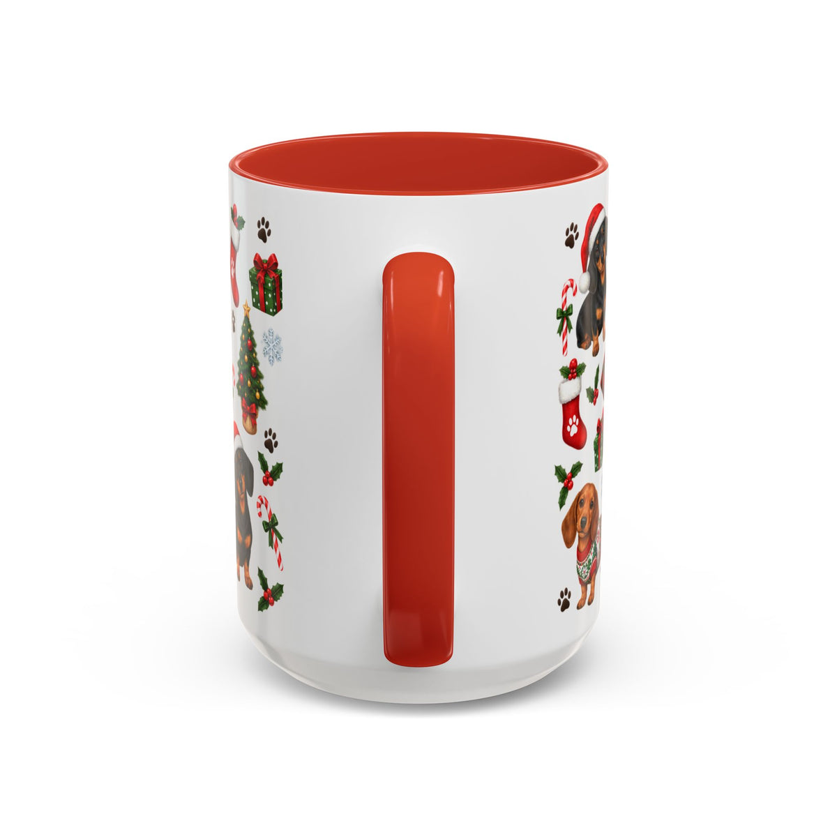 Dachshunds' Festive Christmas Activities Accent Coffee Mug