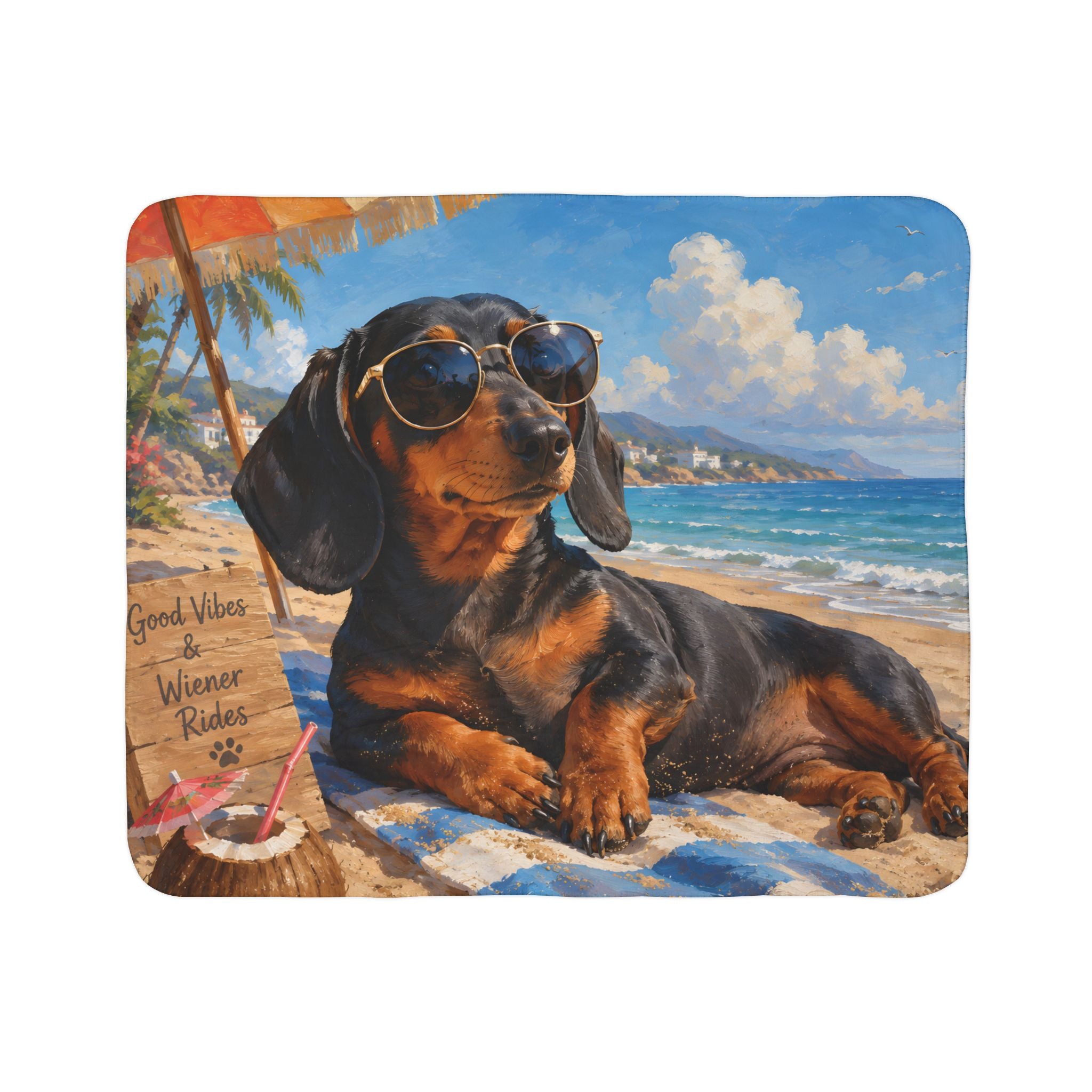 Lazy Beach Days Fleece Sherpa Blanket