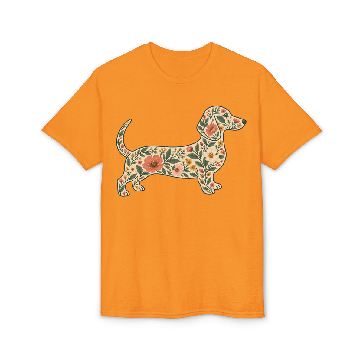 Floral Dachshund Silhouette Women's T-Shirt