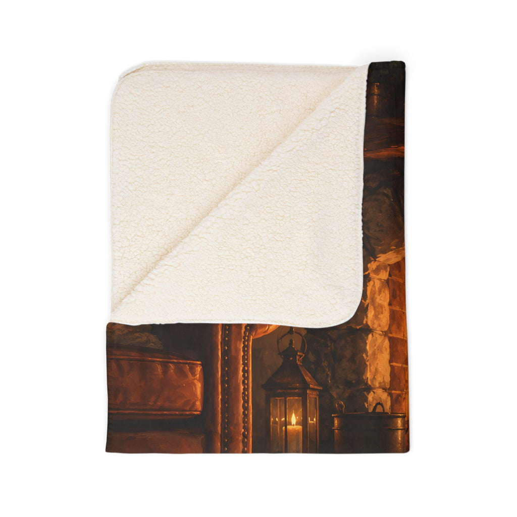 Cozy Fire Fleece Sherpa Blanket