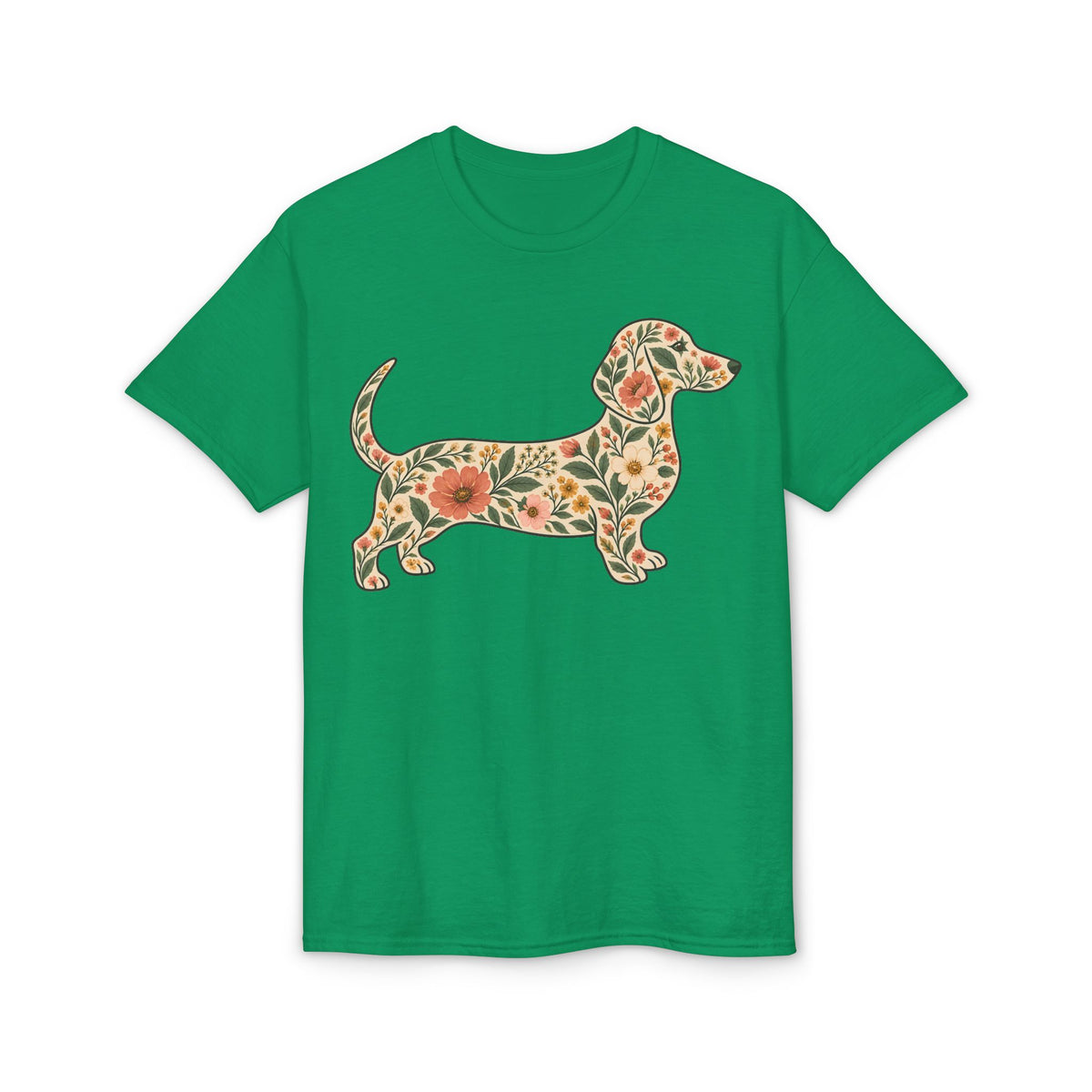 Floral Dachshund Silhouette Women's T-Shirt