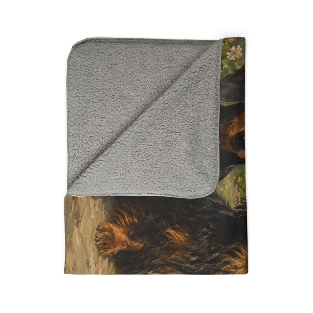Dachshund Trio Fleece Sherpa Blanket