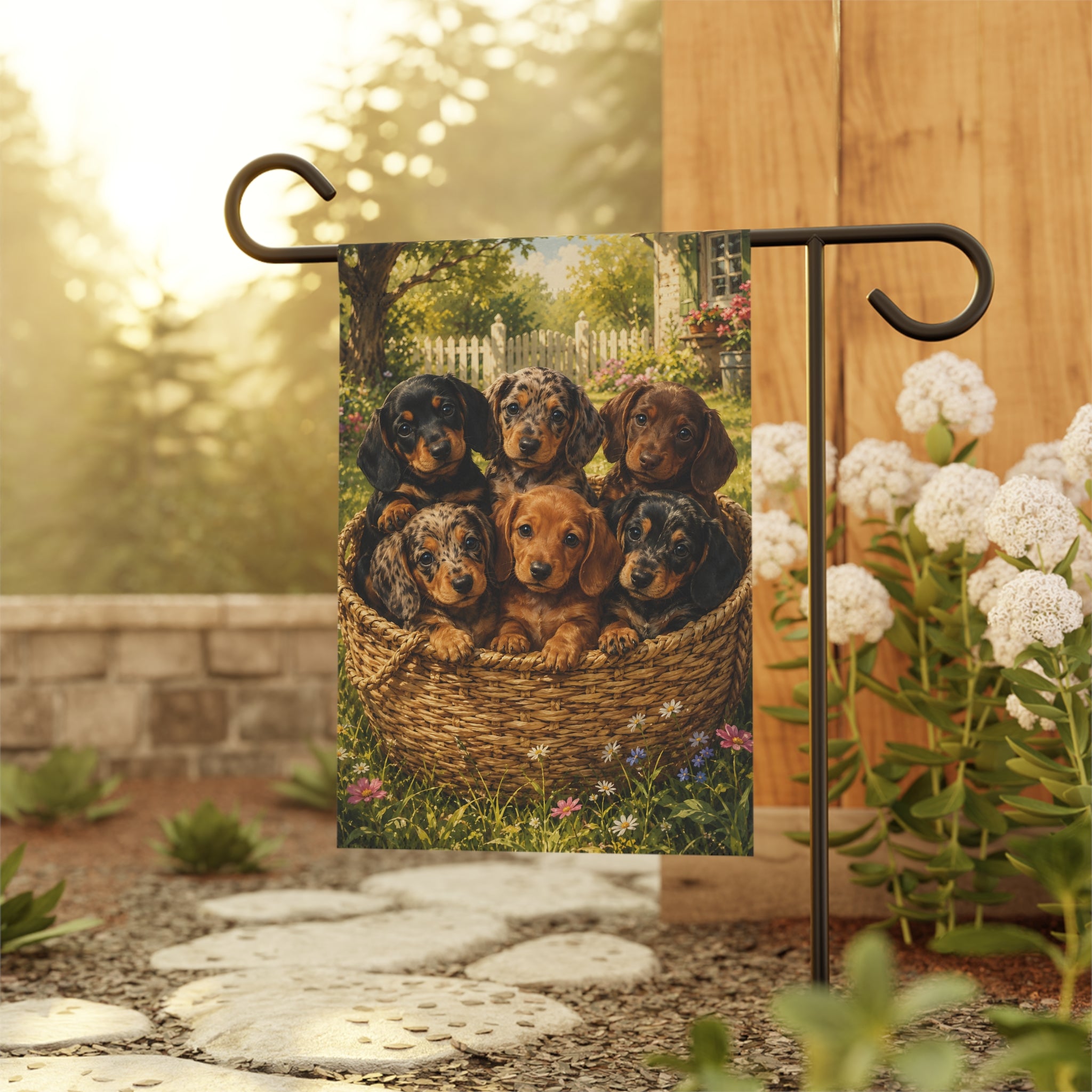 Basket Full Of Goodies Garden Flag