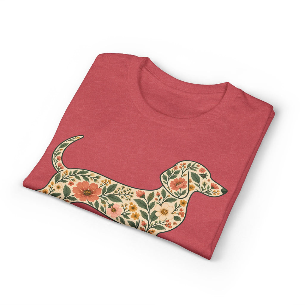 Floral Dachshund Silhouette Women's T-Shirt