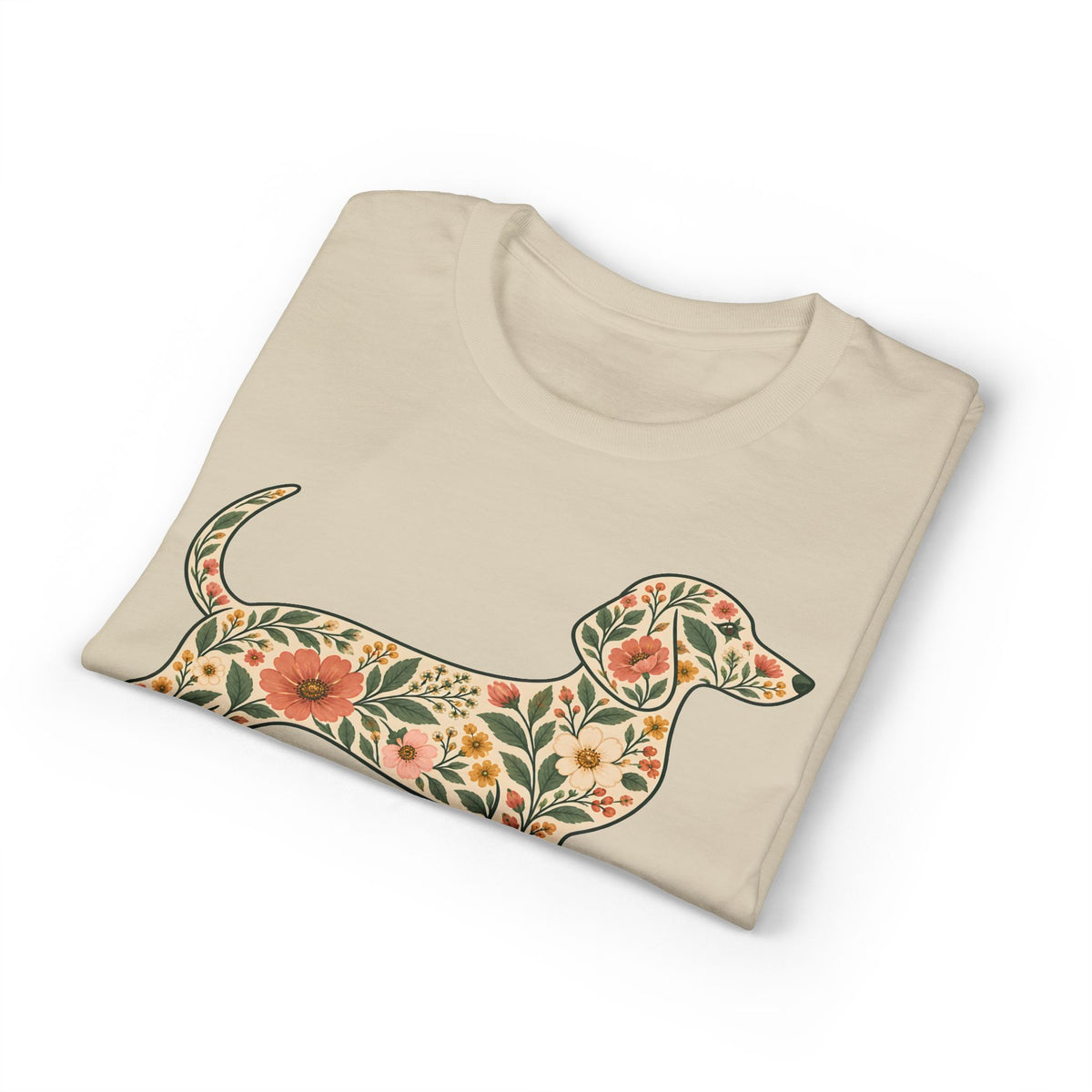 Floral Dachshund Silhouette Women's T-Shirt