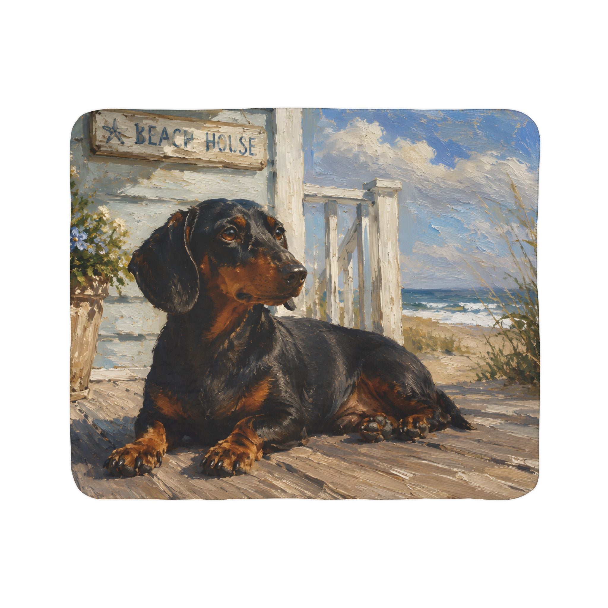 Cozy Beach Days Fleece Sherpa Blanket