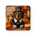 Wire Hair Dachshund Pilgrim Corkwood Coaster Set
