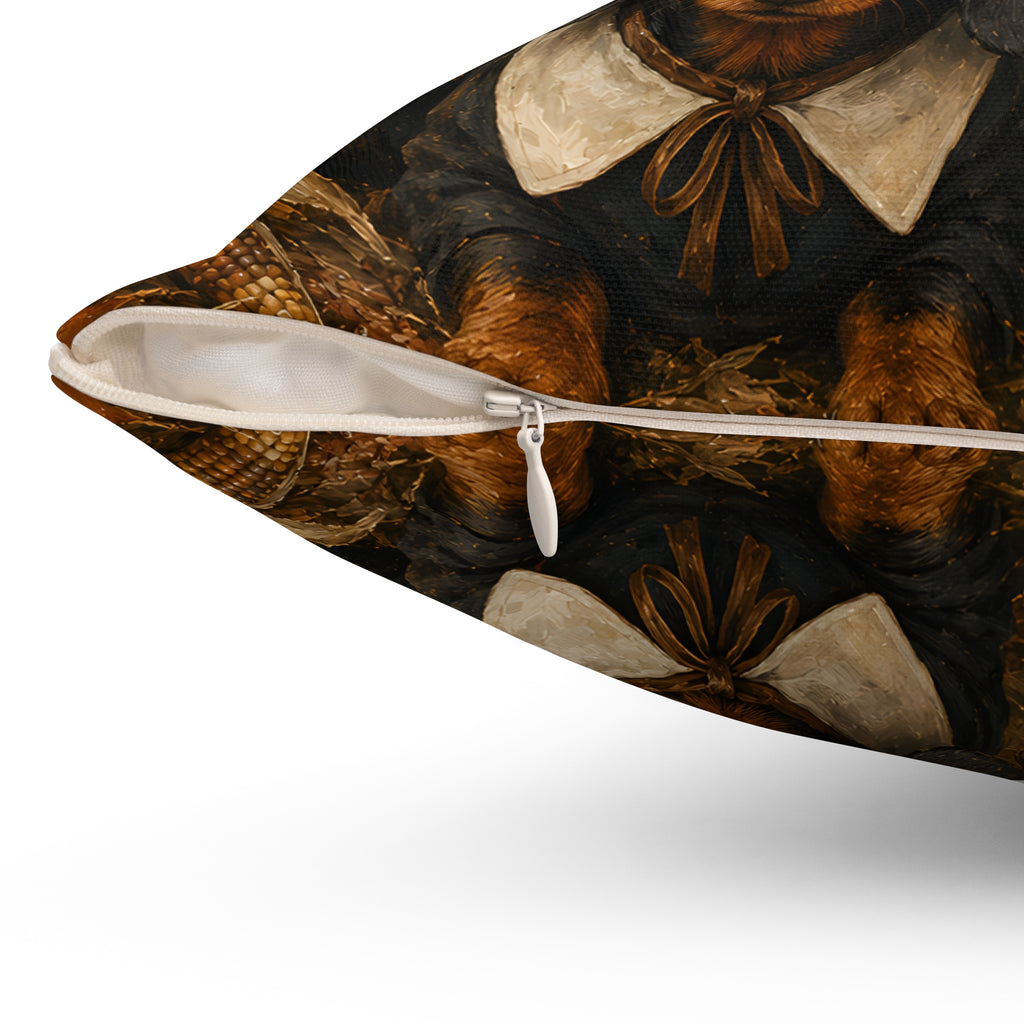 Pilgrims & Indians Spun Polyester Square Decorative Pillow