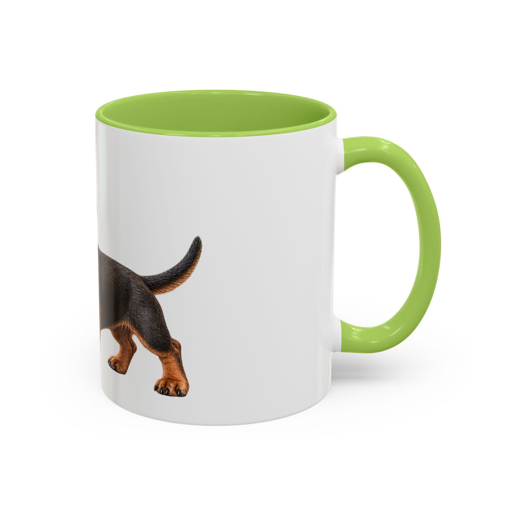 Short Hair Dachshund Santa Hat Accent Coffee Mug