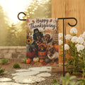 Happy Thanksgiving Dachshunds Outside With Decor Garden Flag