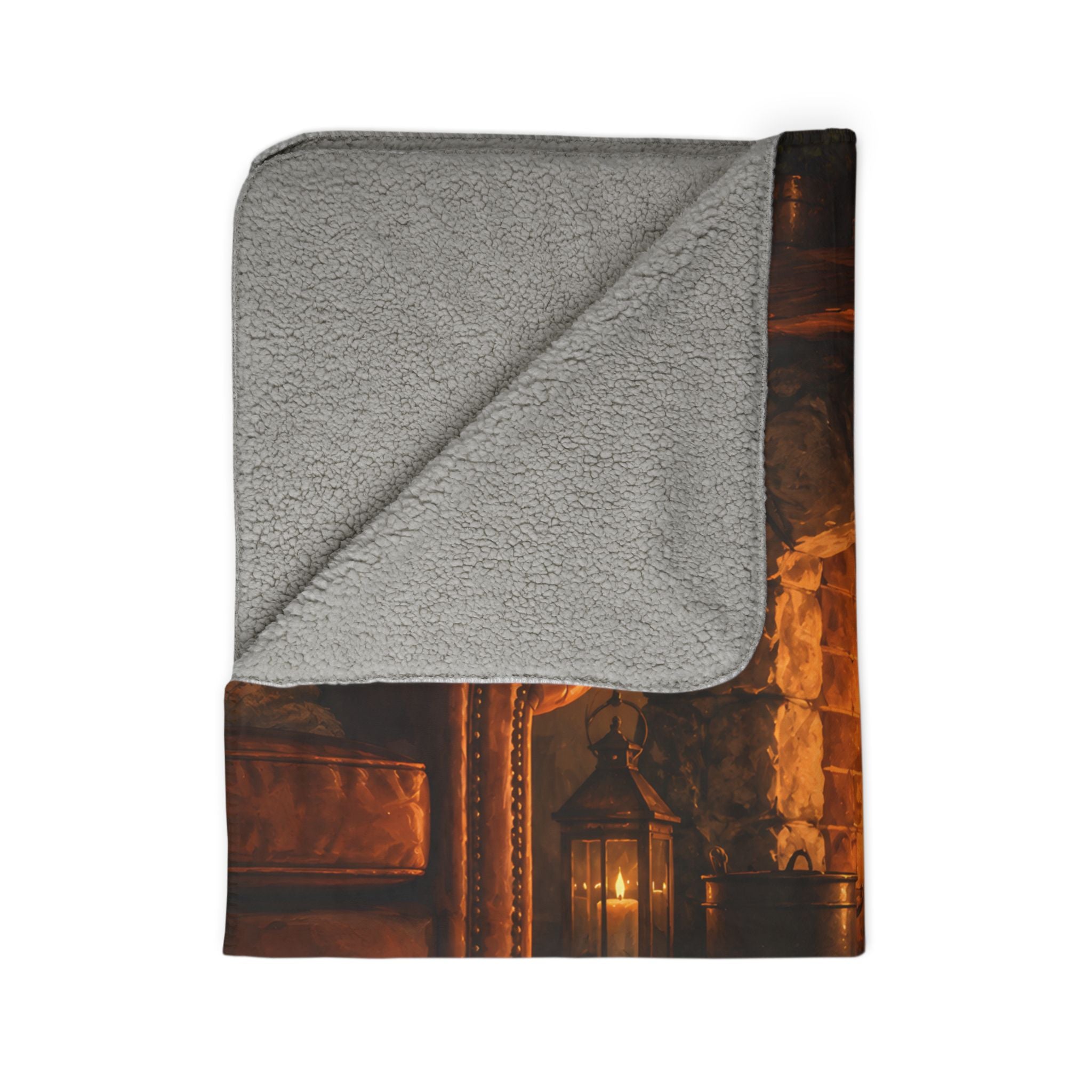 Cozy Fire Fleece Sherpa Blanket