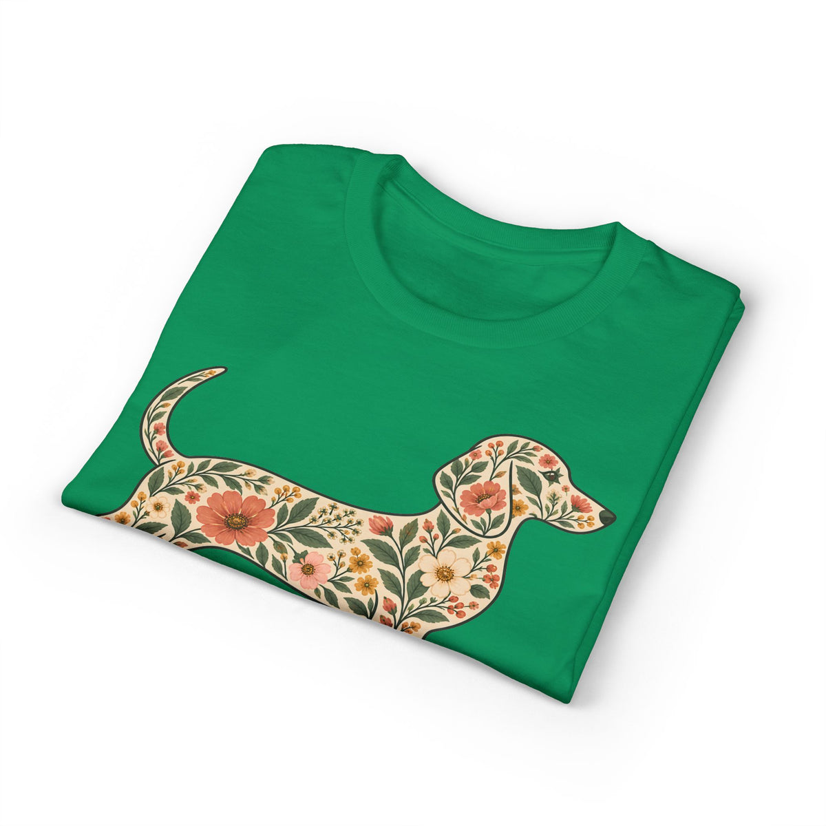 Floral Dachshund Silhouette Women's T-Shirt