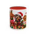 Festive Christmas Dachshunds Accent Coffee Mug
