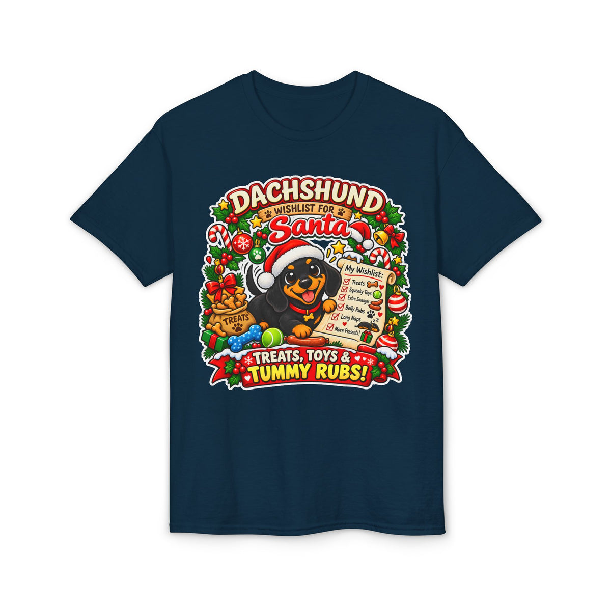 Dachshund Wishlist For Santa T-Shirt