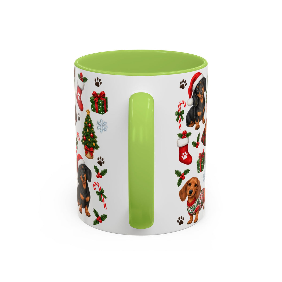 Dachshunds' Festive Christmas Activities Accent Coffee Mug