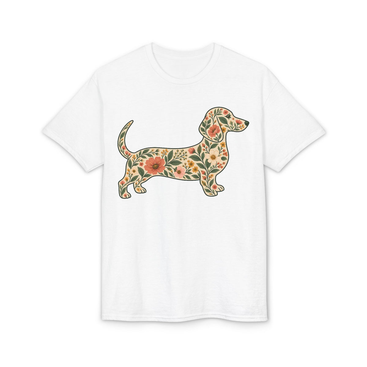 Floral Dachshund Silhouette Women's T-Shirt