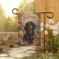 Welcome Long Hair Dachshund Garden Flag