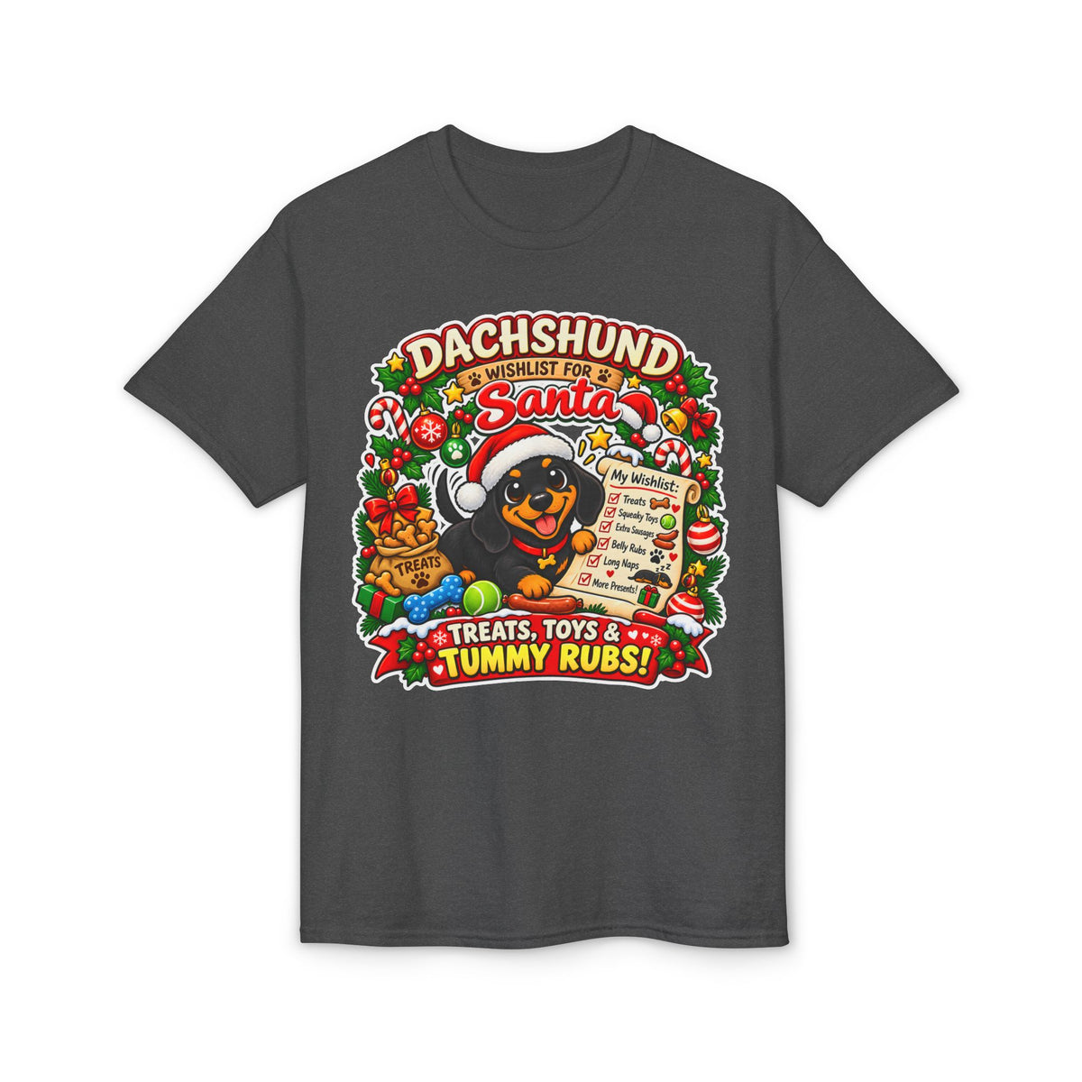Dachshund Wishlist For Santa T-Shirt